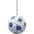 VCS 8" Blue Flower Glass Globe