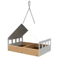 Woodlink Nordic Fly-thru Platform Feeder with Teak Finish White Metal Roof