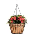 Deer Park 16" Hanging Daisy Ribbon Basket w/ Liner Black