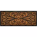 DHTG 18"x48" Deluxe Design Scroll Mansion Rubber Backed Coir Outdoor Doormat