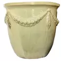 MCarr 5PC Rnd Roman Garland Flat Rim Planter Light Cream