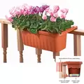 Apollo 20" Adjustable Railing Planter Terra Cotta