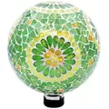 Gardener Select 10" Green Collage Glass Mosaic Garden Globe