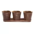 Gardener Select 3 Round Pots with Tray Rusty 12.6"x4.1"x4.3" 12/CS