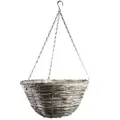 Gardener Select 14"' Round Grey/Black Plastic Hanging Basket with Chain Hanger 24/CS