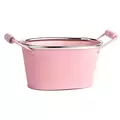 Gardener Select 6" Zinc Oval Planter with Handles Pink 6.1"x3.5"x3.2"