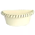 Gardener Select 10" Zinc Half Round Planter Cream 9.8"x5.9"x3.9"