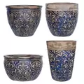 MCarr 26pc Fleur De Lis Planter Pallet Antique Blue