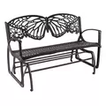 Painted Sky Glider Bench Butterfly Iron