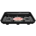 CWP 12" Square Black Carpet Saver Heavy Footed Saucer