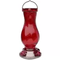 Friends of Flight 29oz Red Twisted Glass Hummingbird Feeder with Copper Metal Base