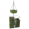 SuperMoss 12" Mossweave Square Hanging Basket Wicker Rim
