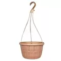 GROWER SELECT 10IN BUSHEL HANGING BASKET W/HANGER TAN W/BROWN WASH 24/CS