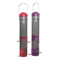 Audubon Dual Port Multi Color Plastic Tube Feeder