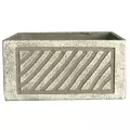 MCarr 7.9" Low Square Pot W/ Diagonal Stripe Antique Beige