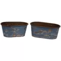 WSP Tubs Oval Set Of 2 Distressed Blue