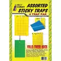 Pest Wizard 4pk Traps Assortment -1ea Blue/Yellow, Green, Mini Yellow & Large Yellow Traps