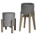 MCarr 16pc Ficonstone Planter Pallet w/Stand Lat Gray