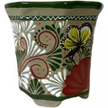 Talavera 12" Bella Especial Octagonal Pot Green