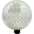 VCS 10" Silver Mirror Tile Glass Globe w/ Hanging Chain