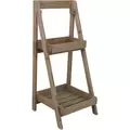 VCS 27" Brown Wood Step Plant Stand