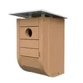 Woodlink Nordic Modern Bluebird House with Teak Finish White Metal Roof