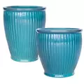 MCarr 30pc Ribbed Round Planter Pallet Ultra Marine