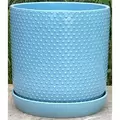 PHG 5"x5.5" Dotted Cylinder Planter Pastel Light Blue 8/CS