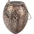 E-V Rose Silhouette Bronze Solar Lantern