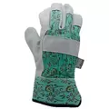 SWI Mud M/ L Womens Split Leather Palm Teal Floral