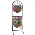 Gardener Select 42" Black 2 Basket Wire Patio Planter 4/CS