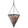 Gardener Select 12" Hanging Basket Cone Coffee Wicker 3 Strand Hanger 6/CS