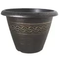Grower Select 16.00 Wave Planter Gold Brush on Black 4.65gal 25/CS - 16in OD x 11.8in H x 8.56in BD