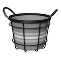 Panacea 8" Wire Basket with Bistro Print Liner Black