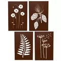 Panacea 11x17" Engraved Rust Botanic Wall Decor