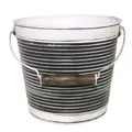 Robert Allen 10" Ribbed w/ Handle Planter Charcoal