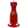 FOF 21oz Red Glass Carafe Hummingbird Feeder with Plastic Base
