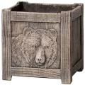 MCarr 3pc Square Bear Planter Set Wood Brown