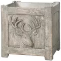 MCarr 3pc Square Deer Planter Set Barn Gray