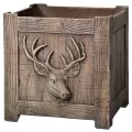 MCarr 3pc Square Deer Planter Set Wood Brown