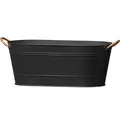Panacea 16" Modern Farmhouse Oval Washtub Planter Matte Black