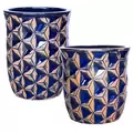 MCarr 30pc Tall Hexagon Planter Pallet Scraped Blue