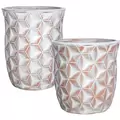 MCarr 30pc Tall Hexagon Planter Pallet Scraped White