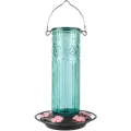 Natures Way 28oz Antique Glass Gravity Hummingbird Feeder Teal