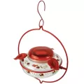 Natures Way 13oz Deco Glass Top-Fill Hummingbird Feeder Crimson Corsage