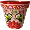 Talavera 12" Bella Especial Flower Pot Red