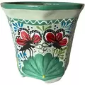 Talavera 8" Bella Especial Octagonal Pot Teal