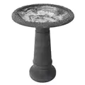 Algreen 20"x20"x20" Plastic/ Stone Composite Birdbath Gray