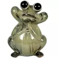 MCarr 16.5" Lg Blushing Frog Ceramic Statue Champagne