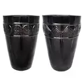 MCarr 12pc Tall Round Planter Pallet Glossy Black
